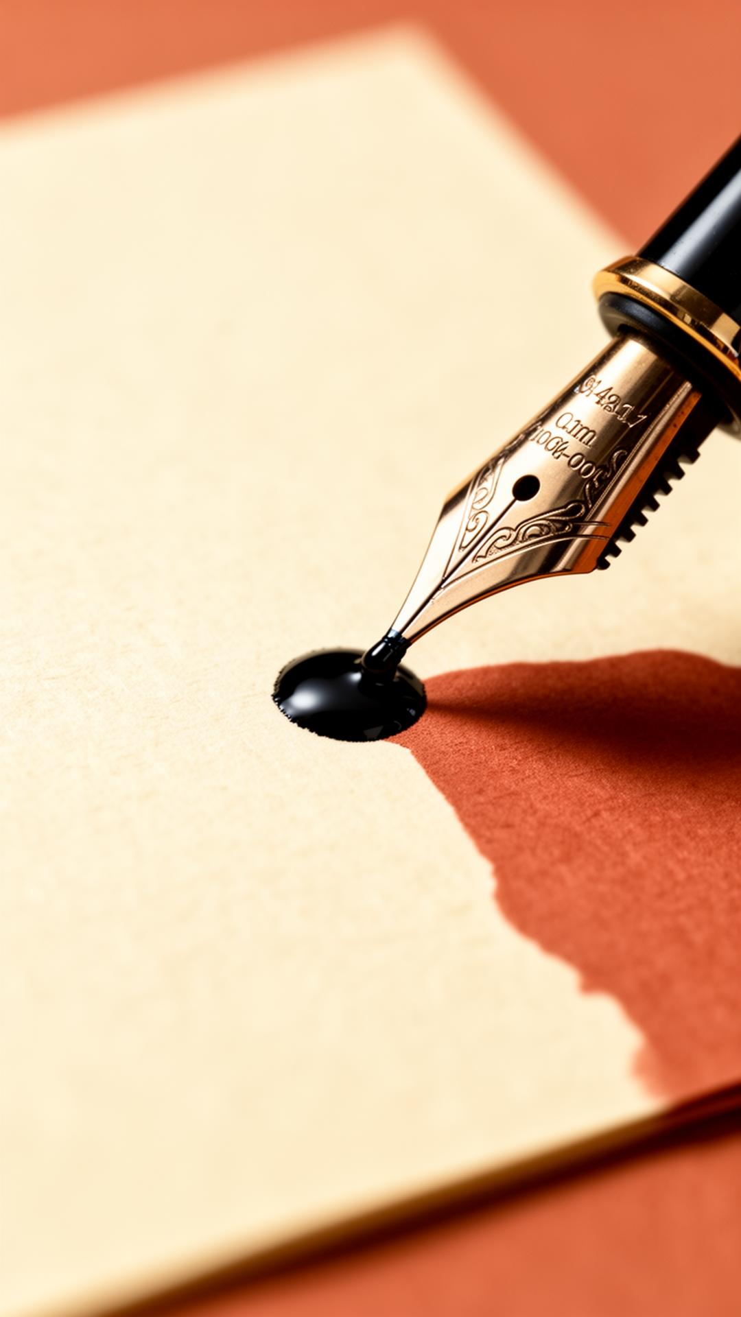 A fountain pen, the weight of a single line